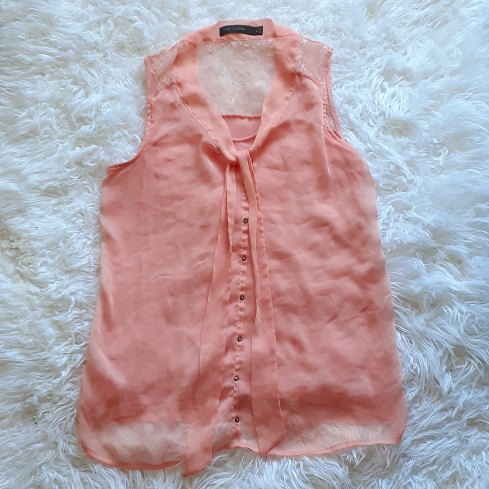 The Limited Peach Sleeveless Blouse Medium